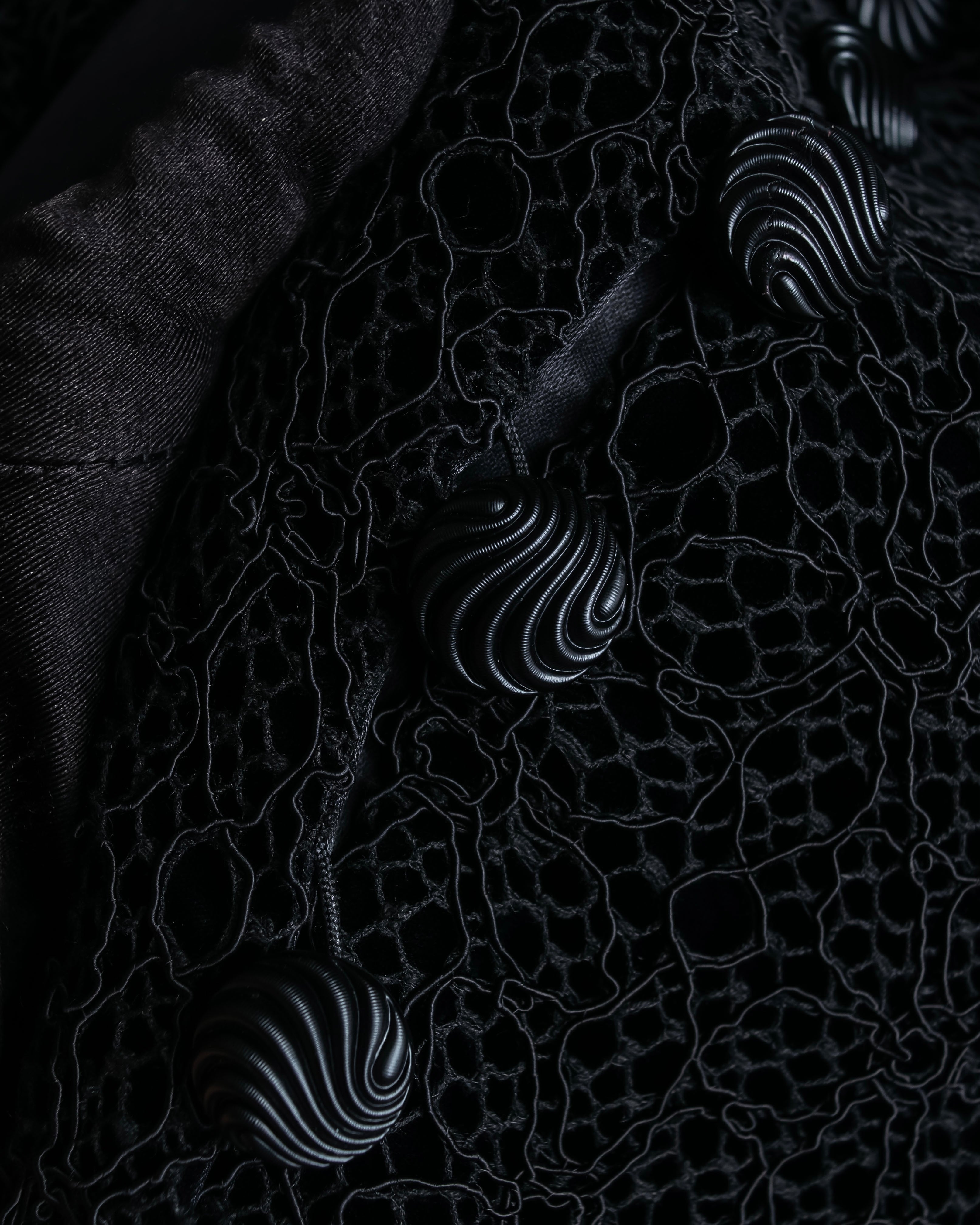 "JEAN-LOUIS SCHERRER" Lace frill design ribbon attached jacket