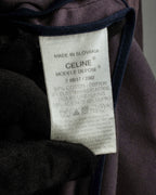 "CELINE" Triomphe button design in plum brown color
 trench coat