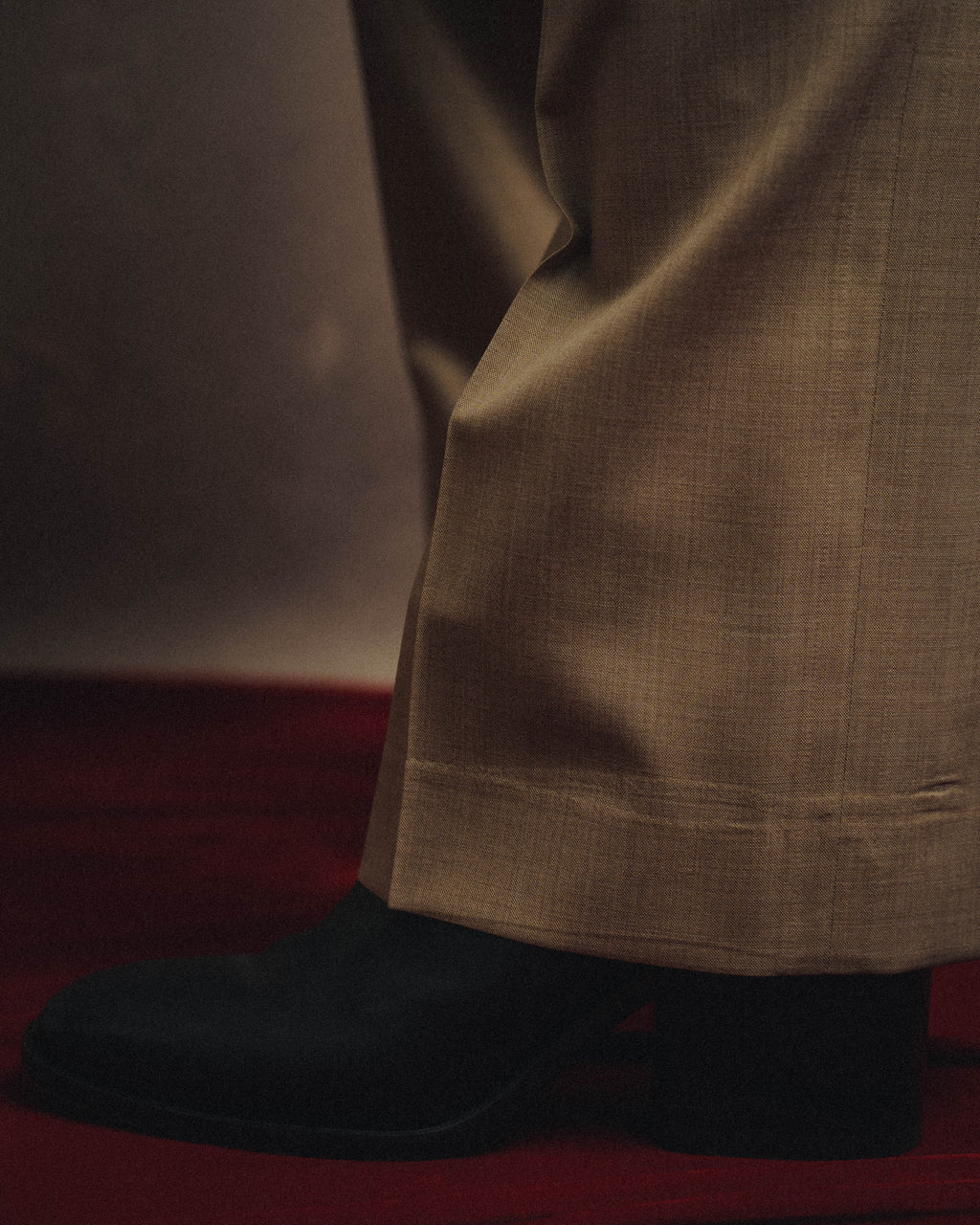 -SPECIAL- "HERMÈS" 90's-00's Wool silk tailored asymmetrical setup suit