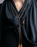 "CELINE" Fringe emblem design long necklace