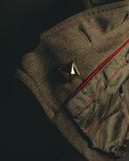 –SPECIAL– "Hermès" 70's-80's Equestrian wool tailored jacket