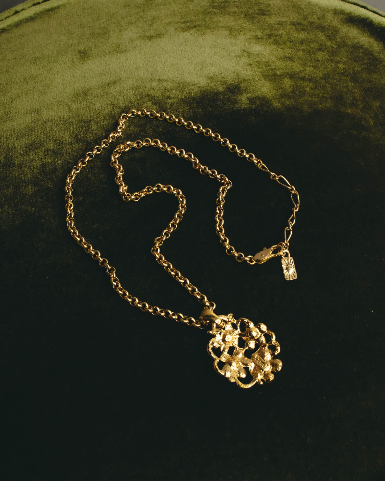 "Yves Saint Laurent" 80's-90's Sculptural floral pendant necklace