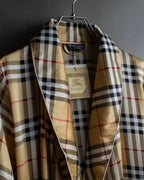 "BURBERRYS" Nova check maxi length silk gown coat