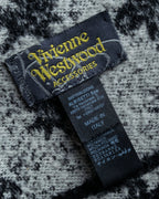 "Vivienne Westwood" Logo random motif pattern fringe muffler
