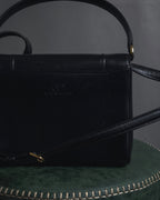 -SPECIAL- "VALENTINO GARAVANI" 90’s-00’s V corner hardware leather top handle bag