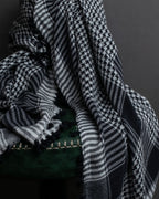 "Vintage houndstooth combination pattern large stole"