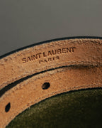 “SAINT LAURENT PARIS” 2010’s Lizard embossed narrow leather belt