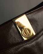 “Christian Dior” 80’s-90’s D motif leather shoulder bag