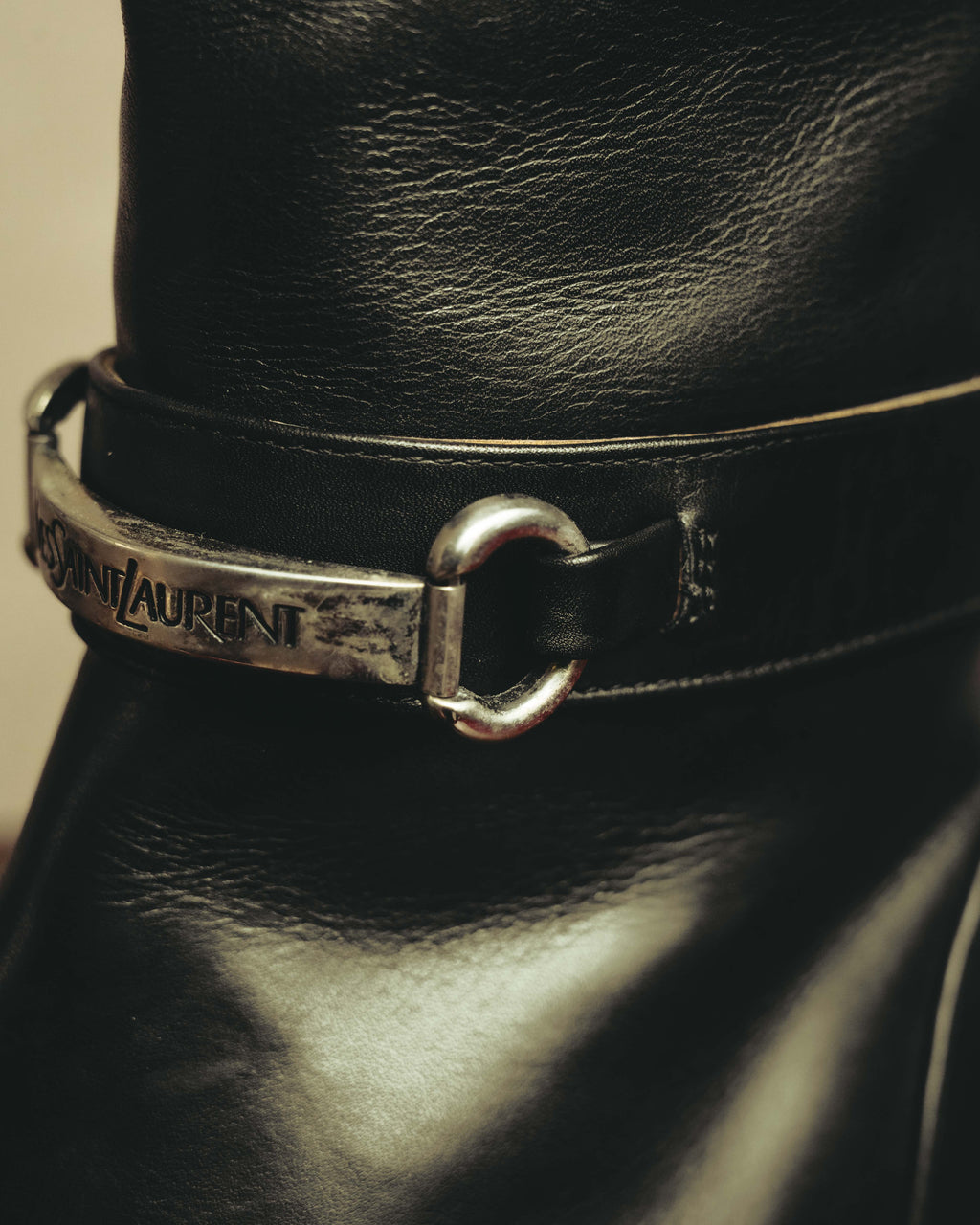 "Yves Saint Laurent" 90's Logo hardware knee-high boots