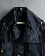 "BALENCIAGA" Glossy cotton military detail belted coat