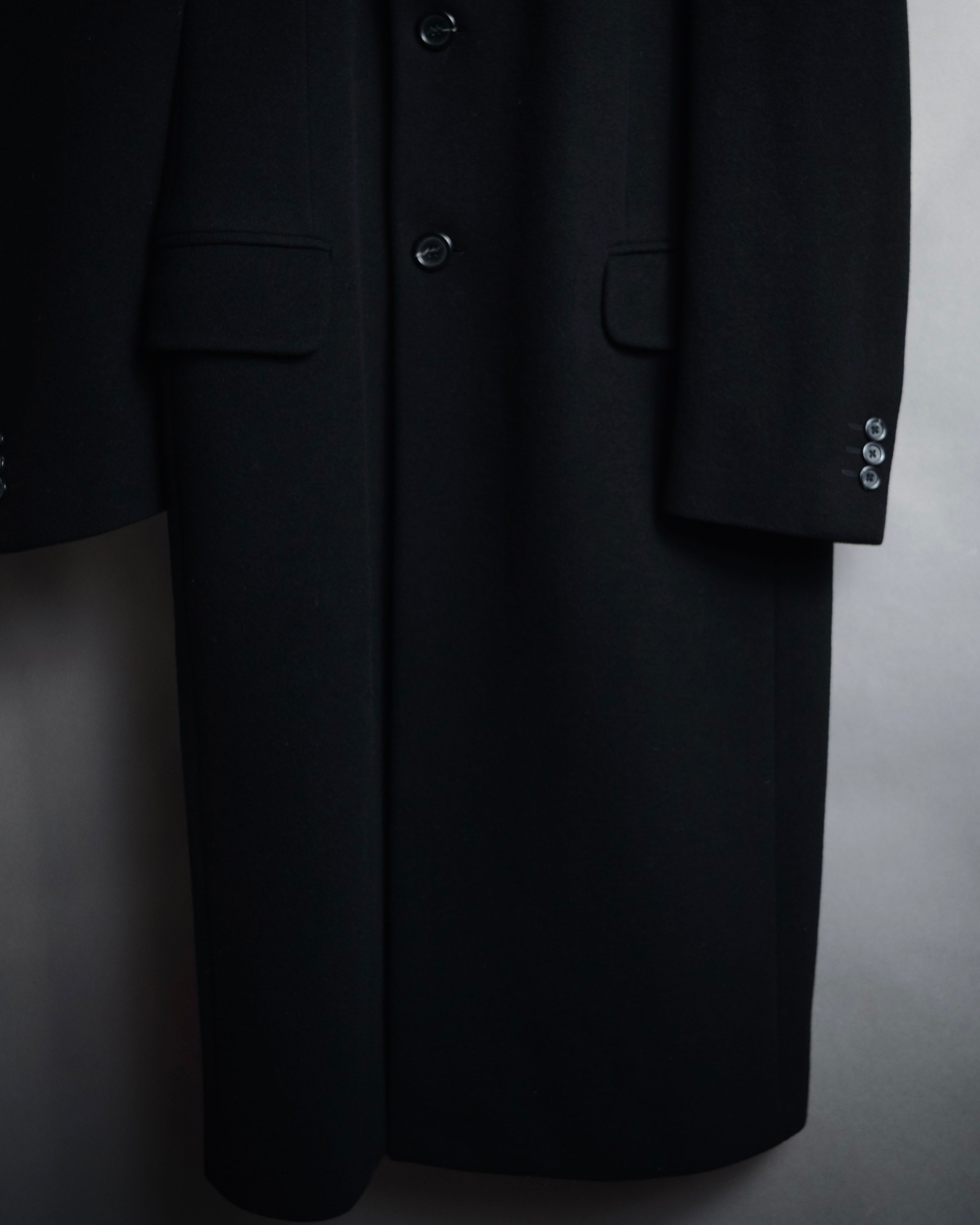フェンディ UOMO チェスターコート ジャケット ウール ロング 黒 46