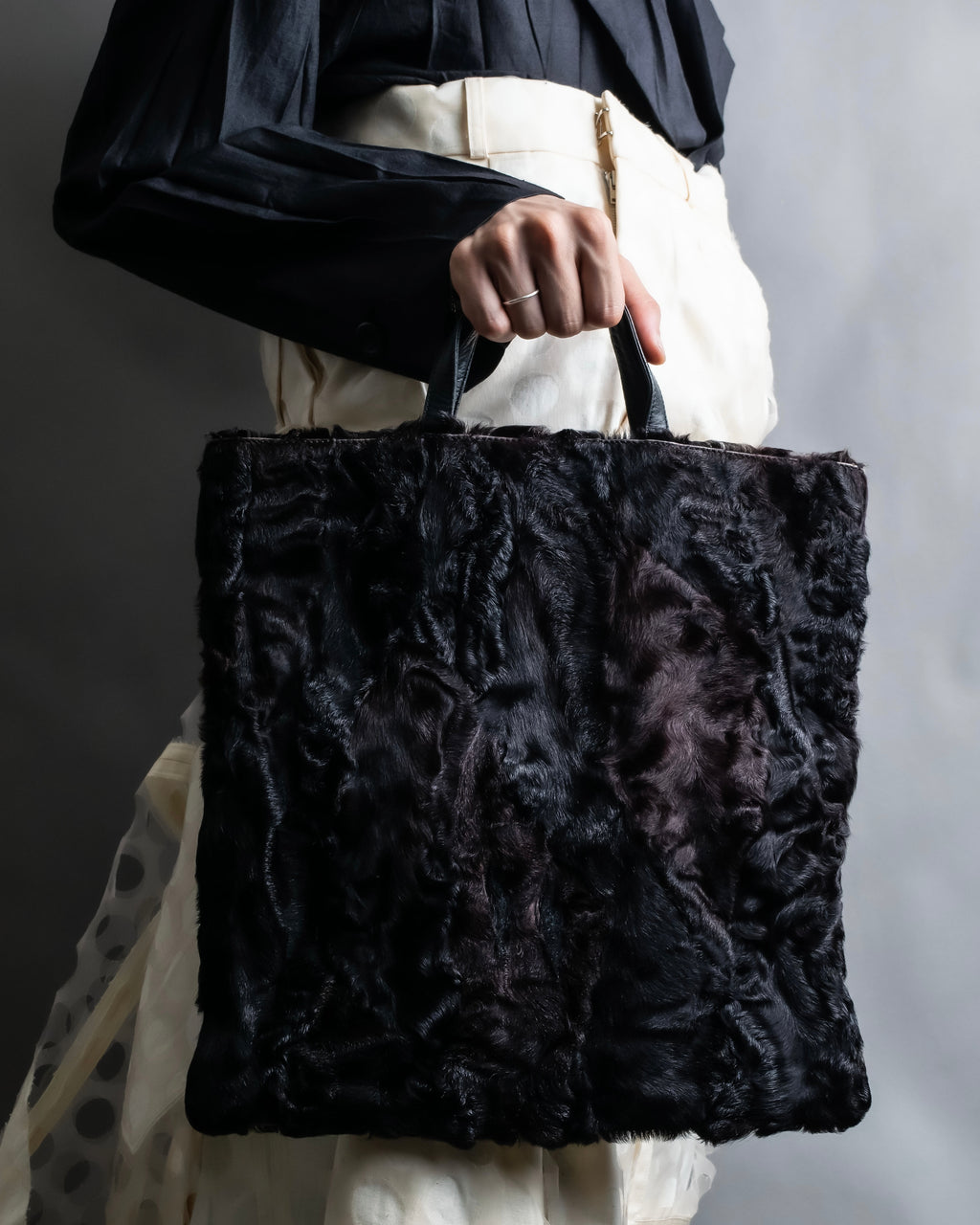 "LOEWE" Real fur and nappa leather tote bag