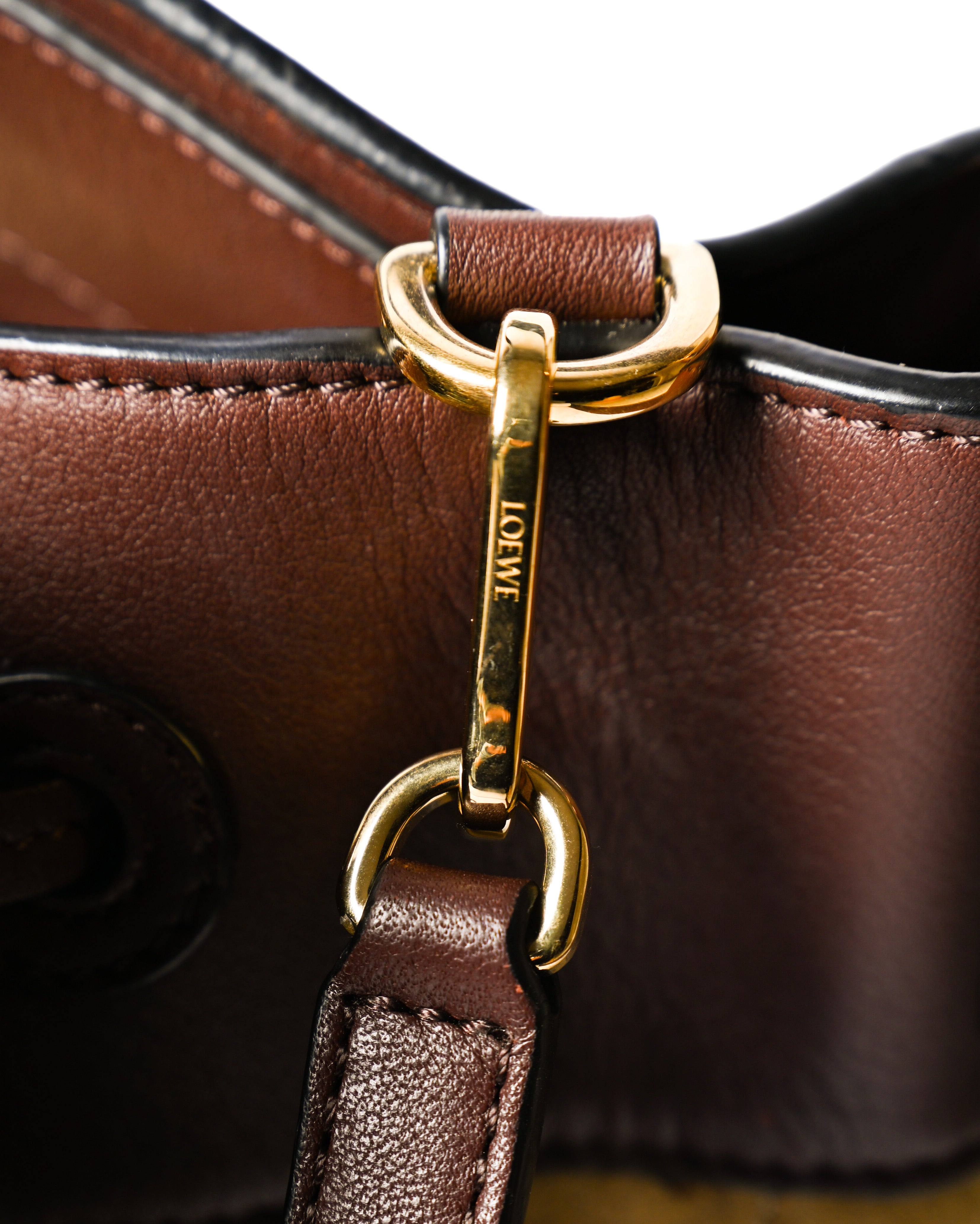 LOEWE/ “Midnight” Suede Mixed Drawstring Shoulder Bag