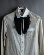 "LOUIS VUITTON" Ribbon frill design regular collar shirt