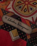 "Salvatore Ferragamo" 2010's Geometric tribal print silk scarf