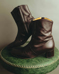 "Hermès" Minimal dark brown leather ankle boots