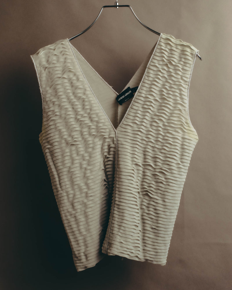 “GIORGIO ARMANI” 2000’s Textured wave knit vest