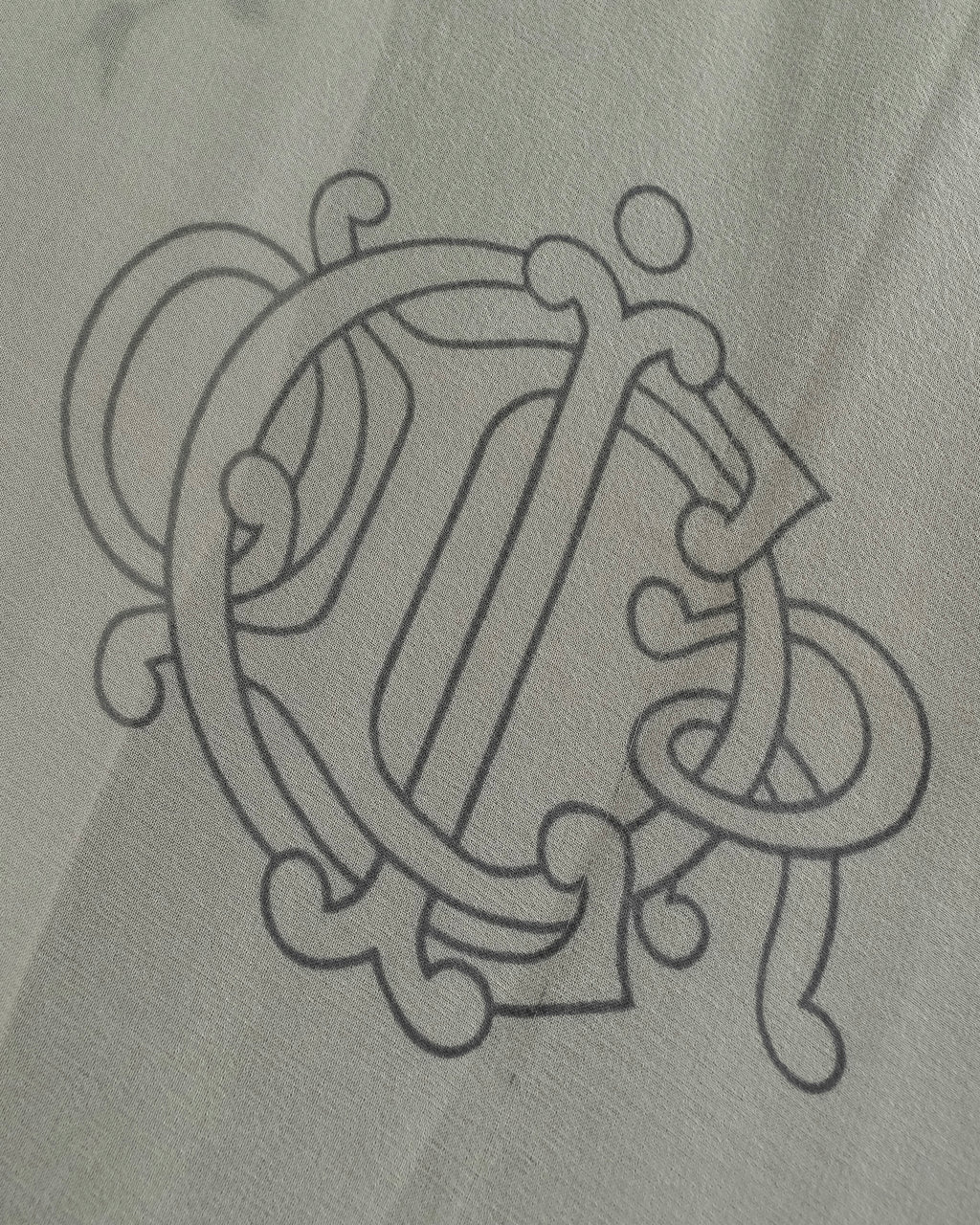 "Christian Dior" Wreath floral design silk scarf