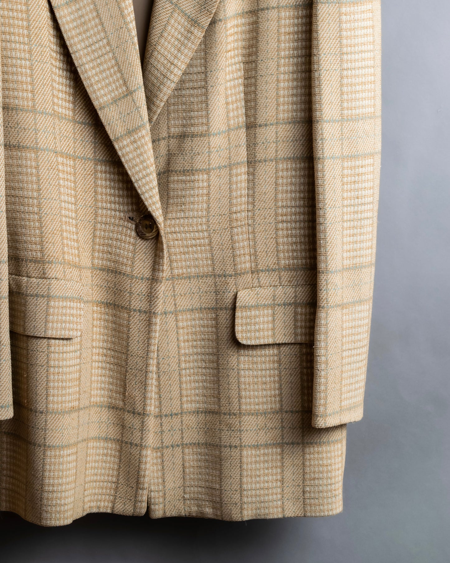 "Christian Dior" Glen check pattern beautiful shape tailored jacket