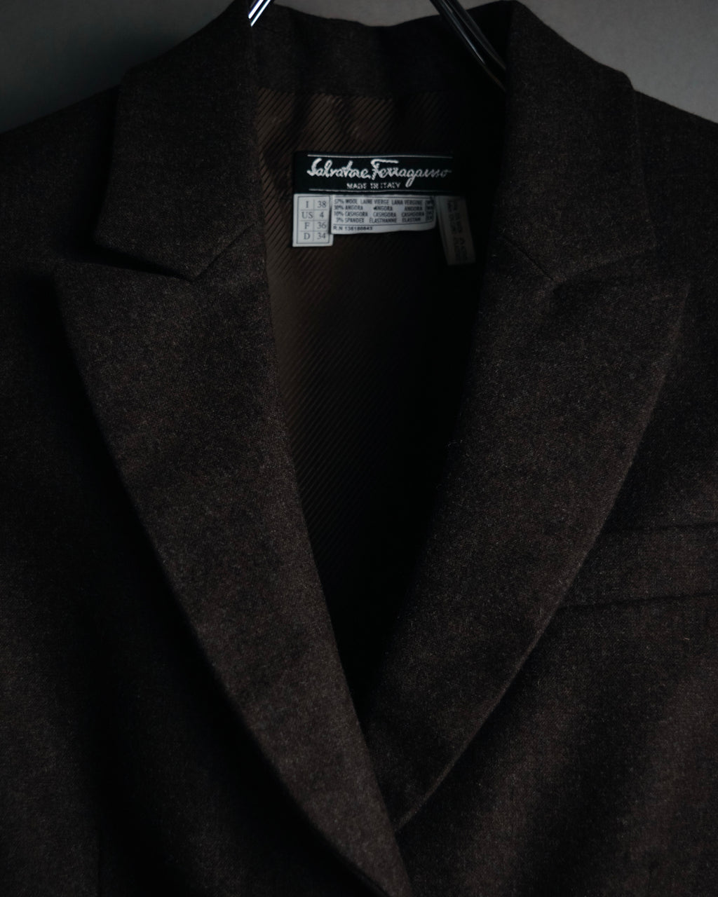 “Salvatore Ferragamo” 2000’s Four button tailored wool blend jacket