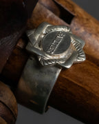 "JEAN PAUL GAULTIER" Logo engraved oval motif silver 925 rope ring