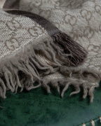 "GUCCI" GG monogram logo pattern fringe design stole