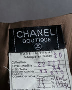 "CHANEL" Side button design pleated flared skirt