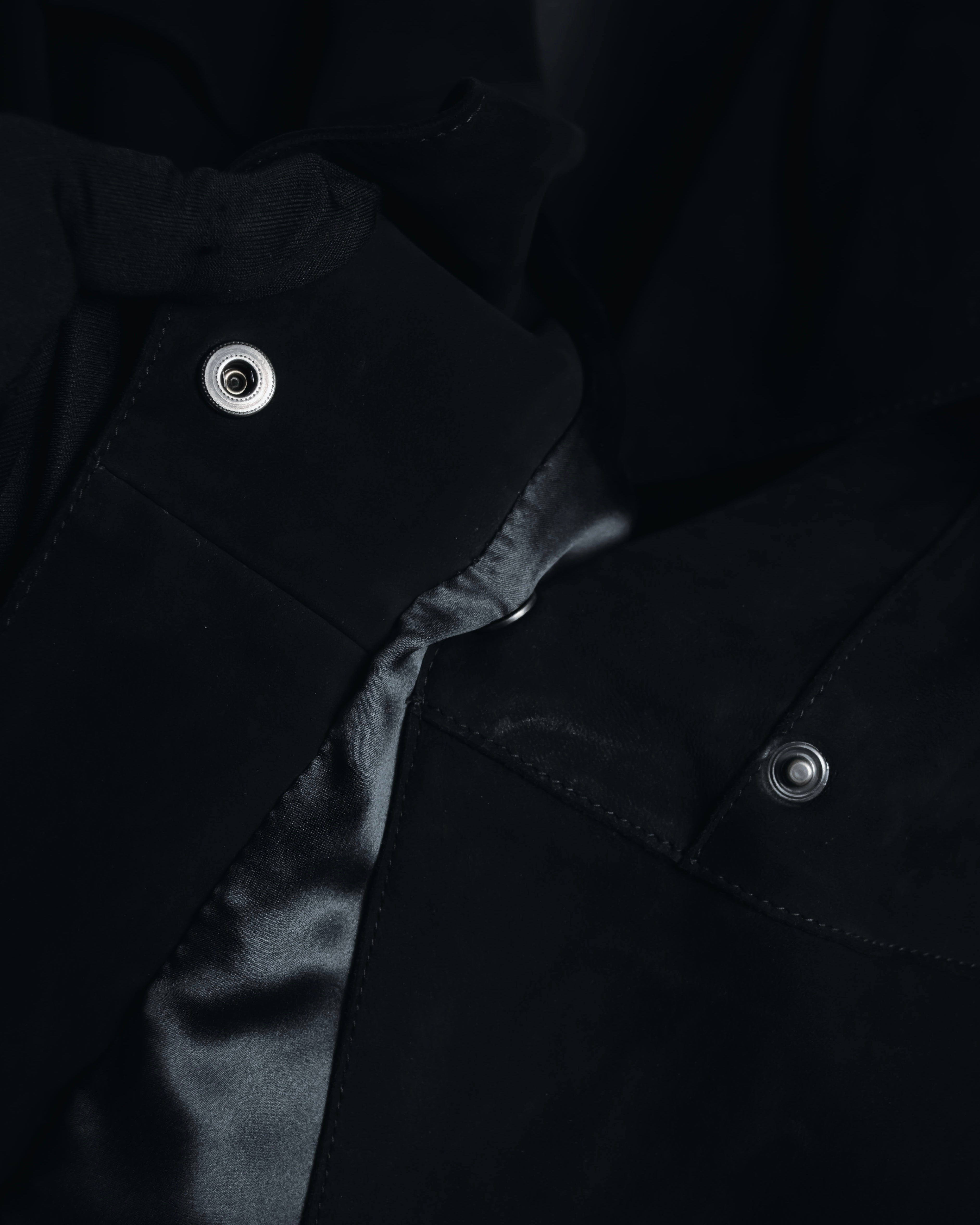 "GIORGIO ARMANI" Large collar draped lamb leather jacket