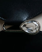 "Alexandar McQueen" Two-tone crystal clasp leather shoulder wallet