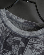 "JEAN PAUL GAULTIER JEANS" American comic book motif sheer short length pullover