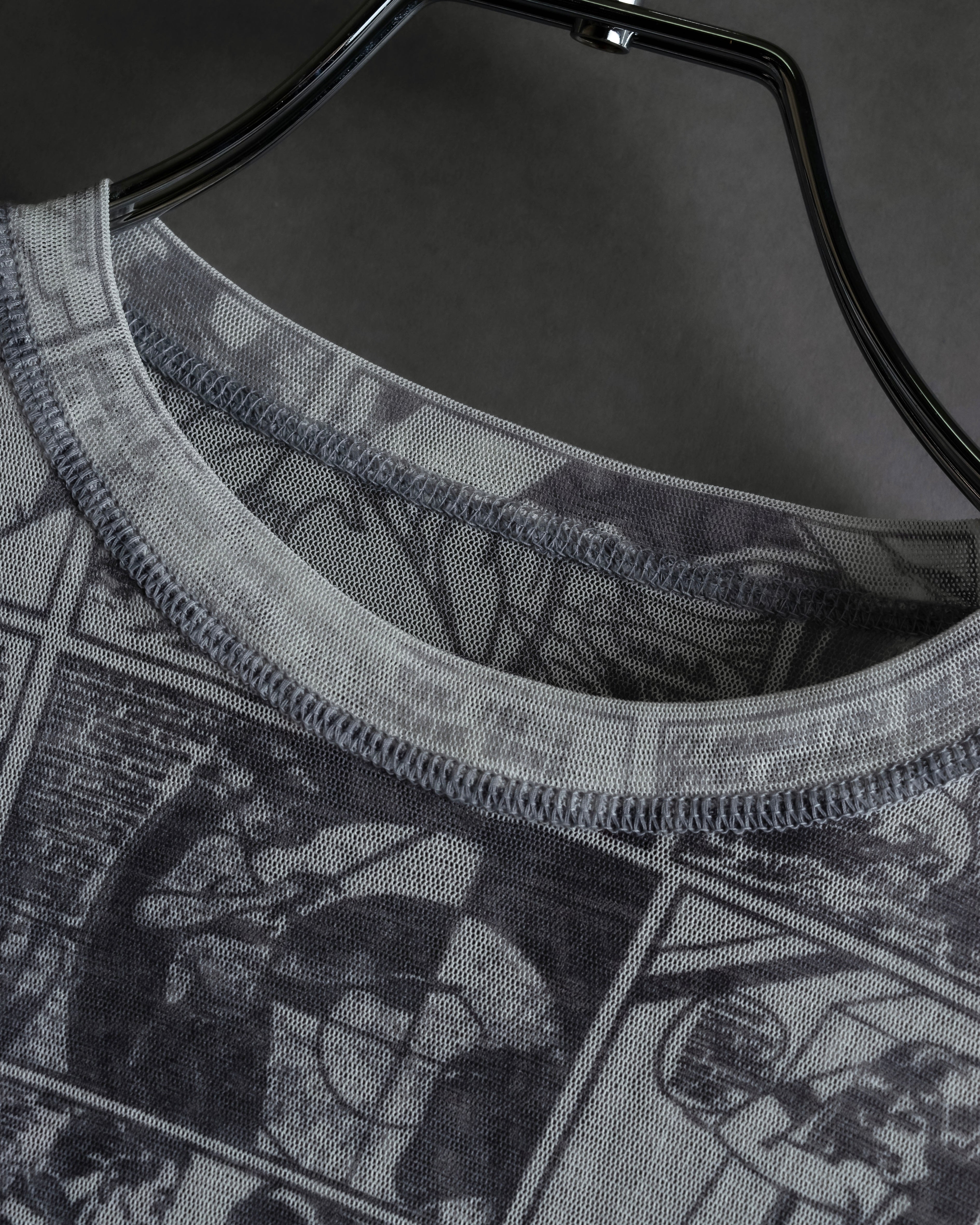 "JEAN PAUL GAULTIER JEANS" American comic book motif sheer short length pullover