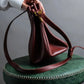 "Cartier" Drawstring design bordeaux color shoulder bag