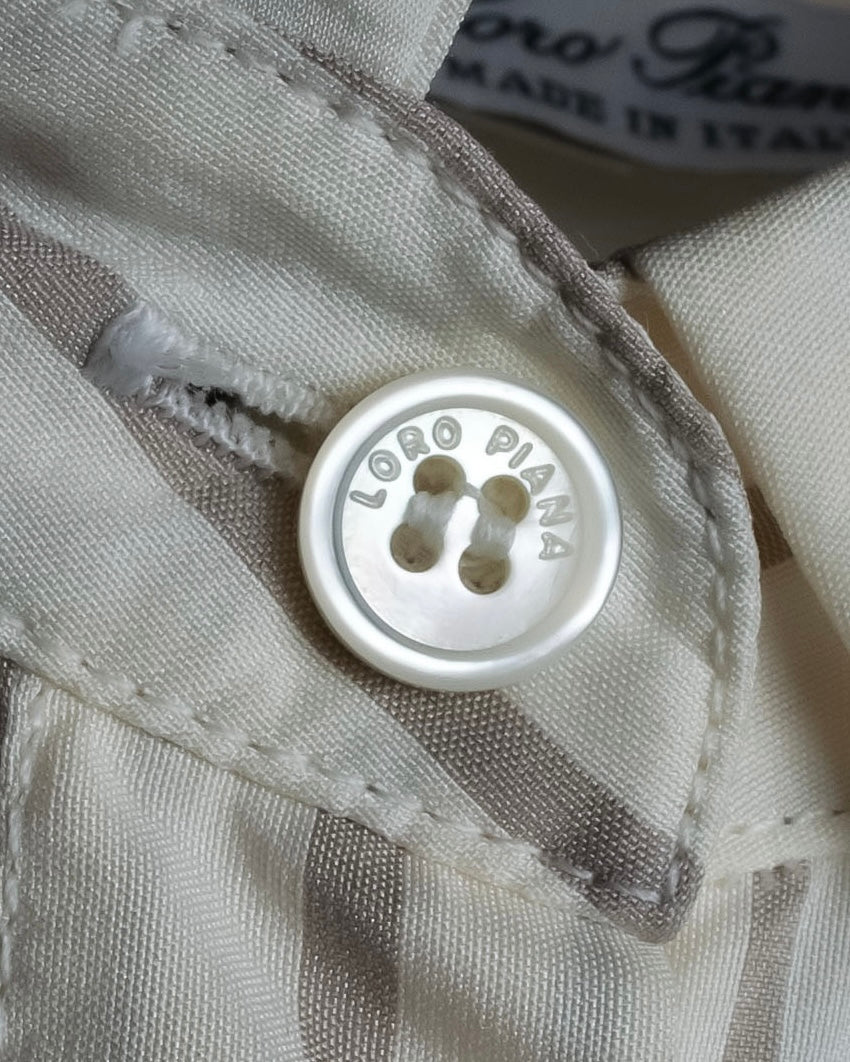 "Loro Piana" Multi-stripe pattern natural color shirt