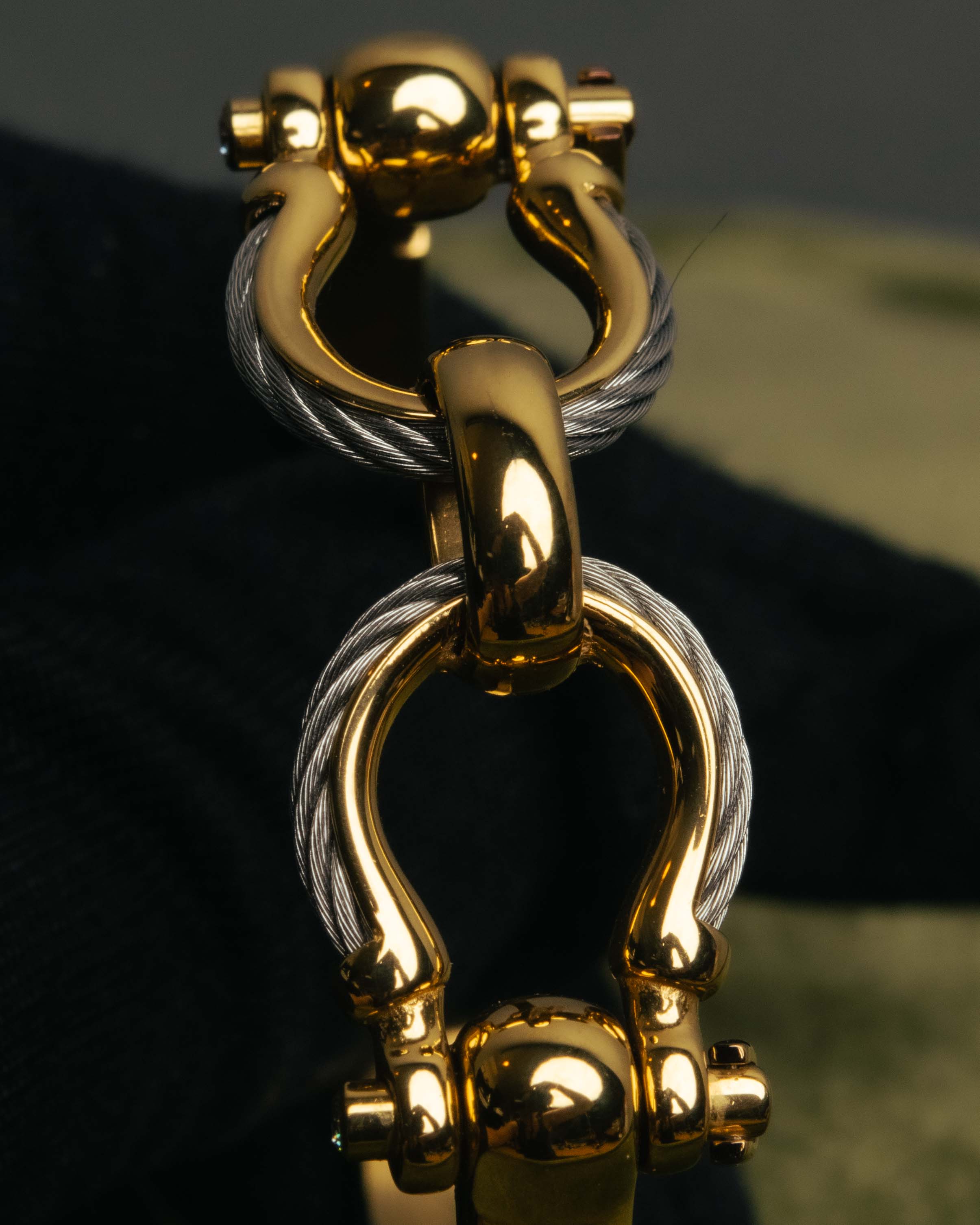 "CHARRIOL" 90's-00's Vintage PVD gold and steel cable link bangle