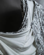 "GUCCI" Monotone floral print wrap dress