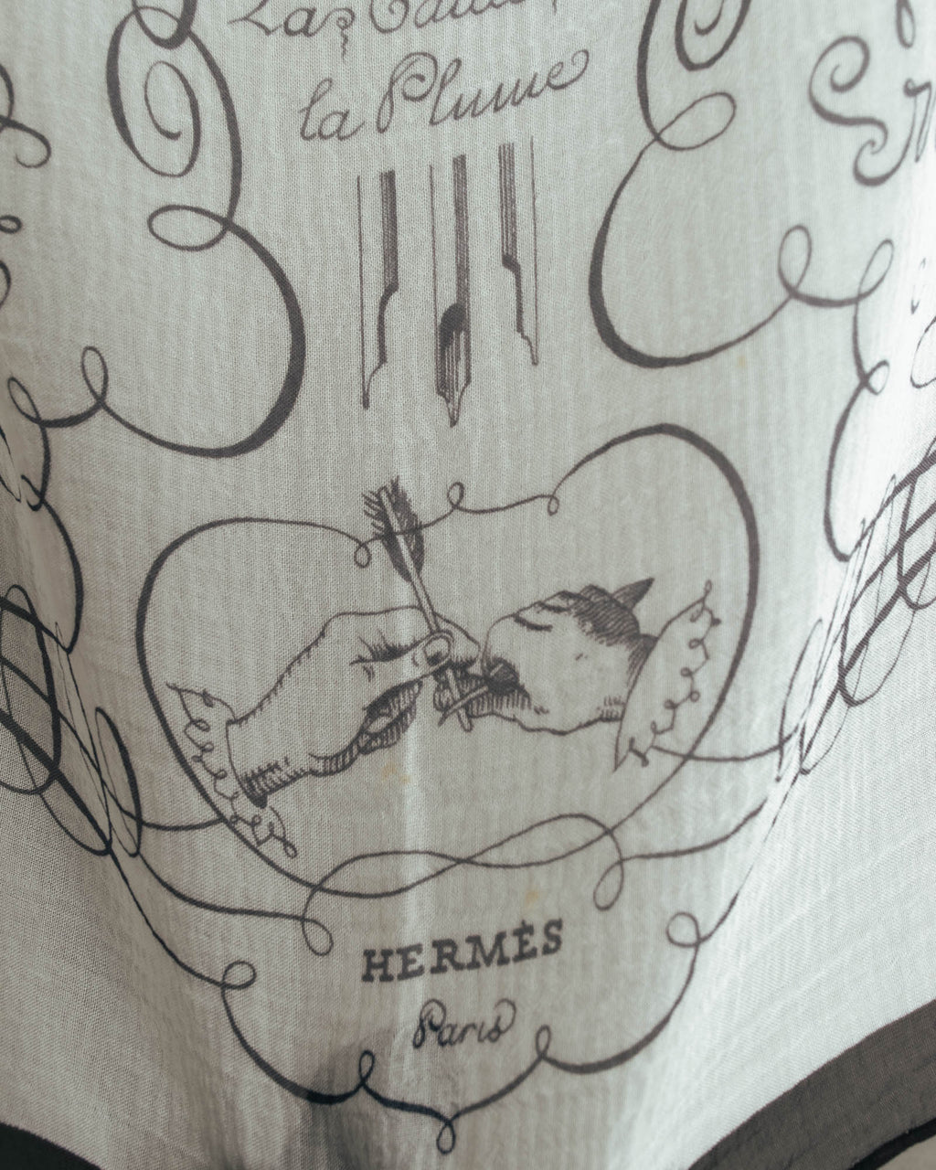 "Hermès" 80's-90's Airy silk chiffon scarf