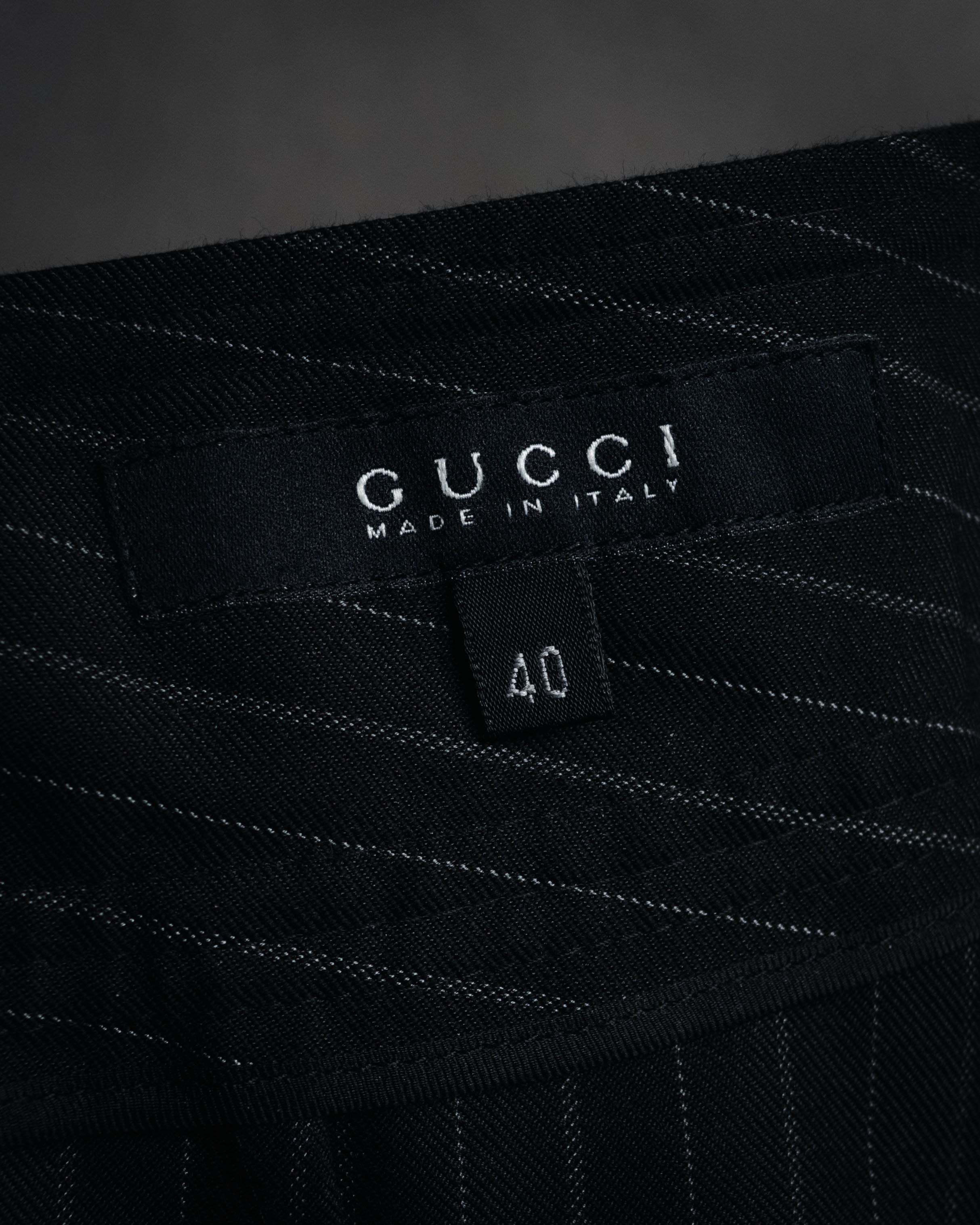 "GUCCI" 90’s-00’s signature hardware pinstripe wool slacks