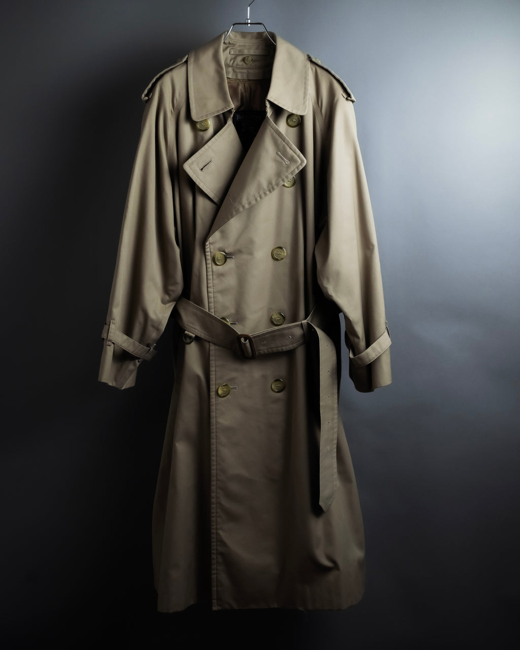 "BURBERRYS" Traditional detail double-breasted stand color trench coat