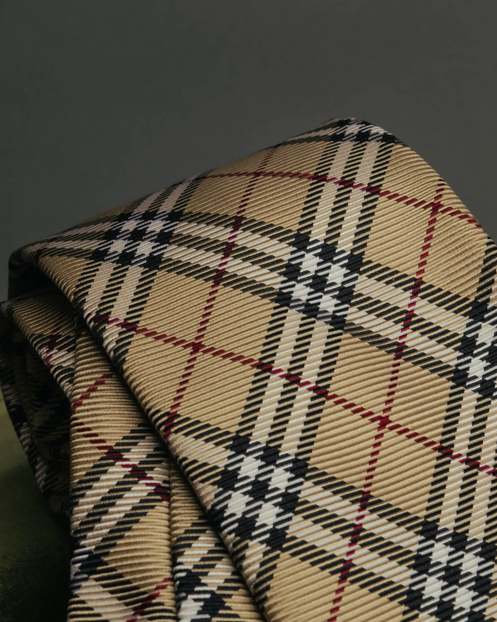 "BURBERRY LONDON" 00's Beige checked silk necktie