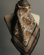 "Christian Dior" 80's-90's Baroque ornament print cotton scarf