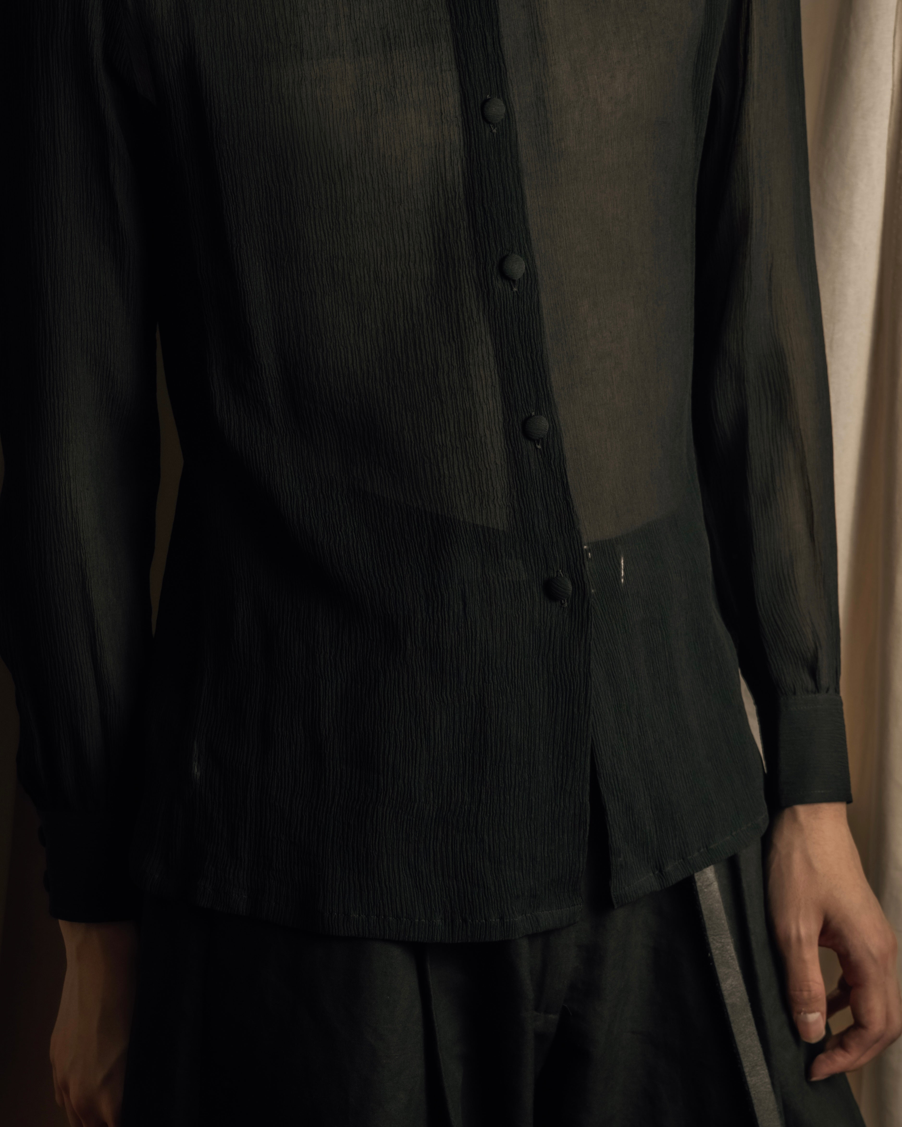 "Christian Dior PRETA PORTER" Compact gathered design crepe fabric blouse