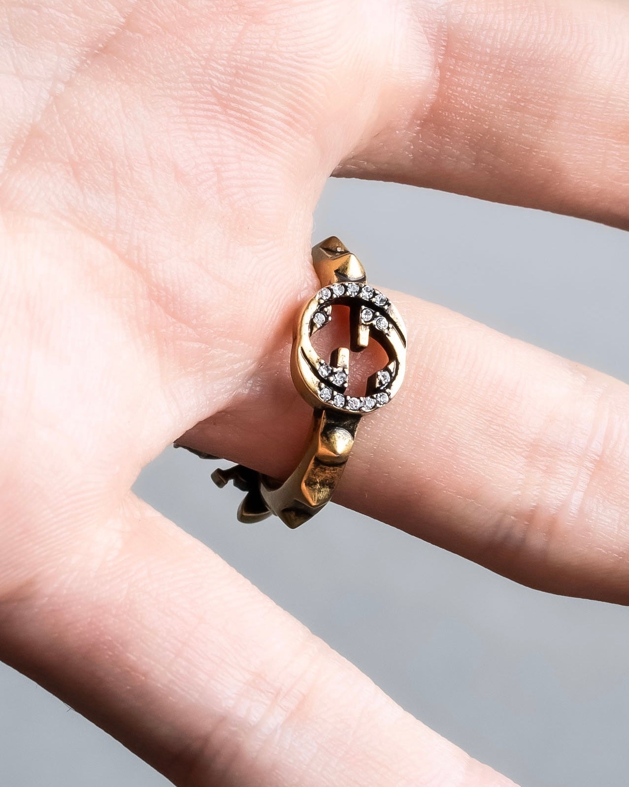 "GUCCI" Bee motif interlocking G ring