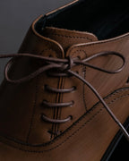 "KATHARINE HAMNETT" Perforated square toe lace-up leather shoes