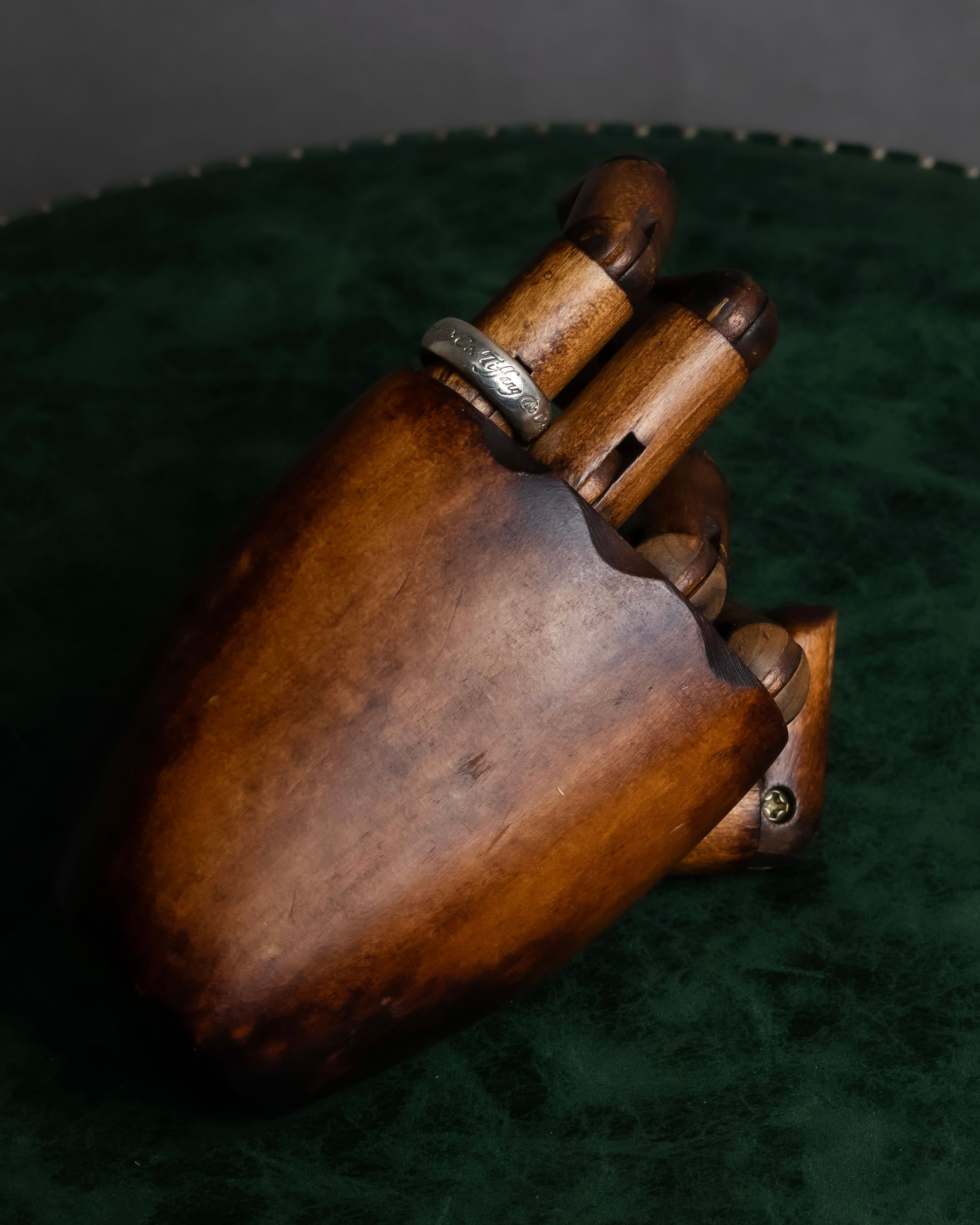 "Tiffany&Co" Notes series cursive logo engraved silver ring