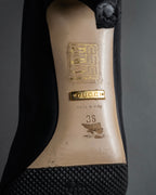 "GUCCI" Michele design ribbon crystal buckle pumps