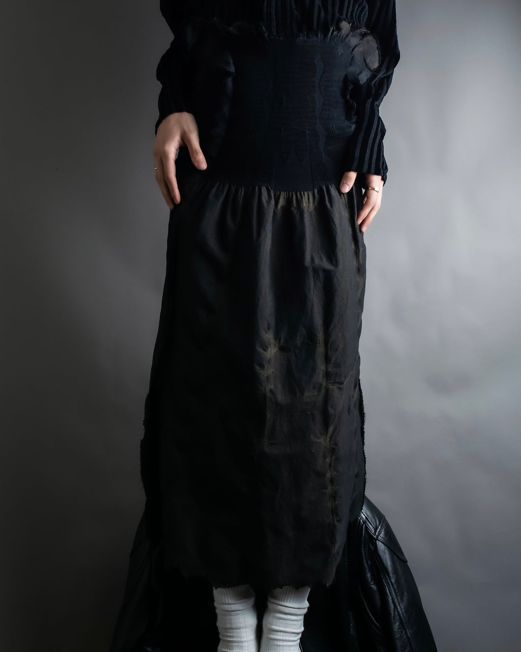 "A-POC" Wrap design high slit skirt