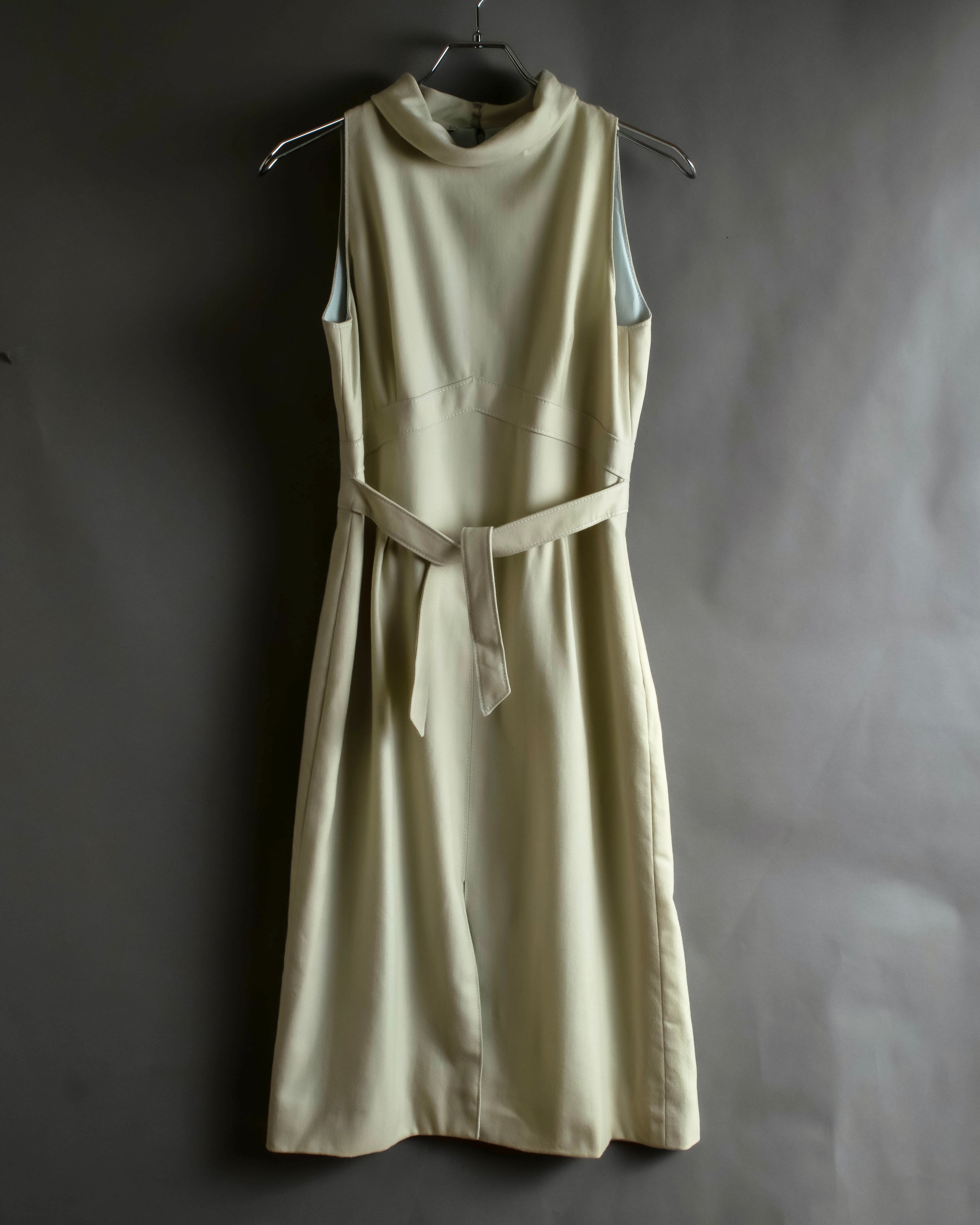 "VALENTINO" Belted design sleeveless long dress