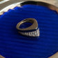 "Christian Dior" Diamond embedded blue line design ring