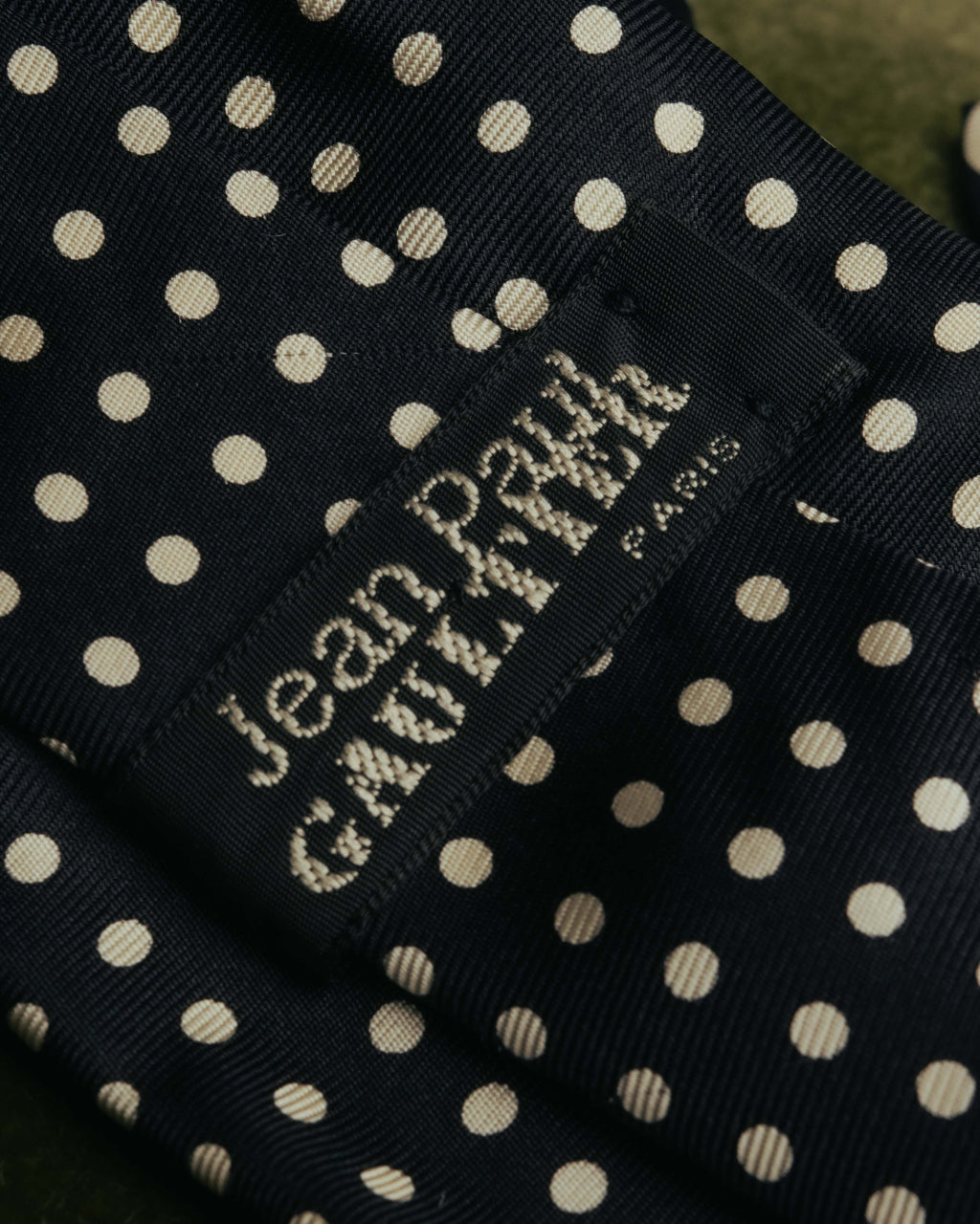 "Jean Paul Gaultier Paris" 90's-00's Graphic dotted silk neck scarf