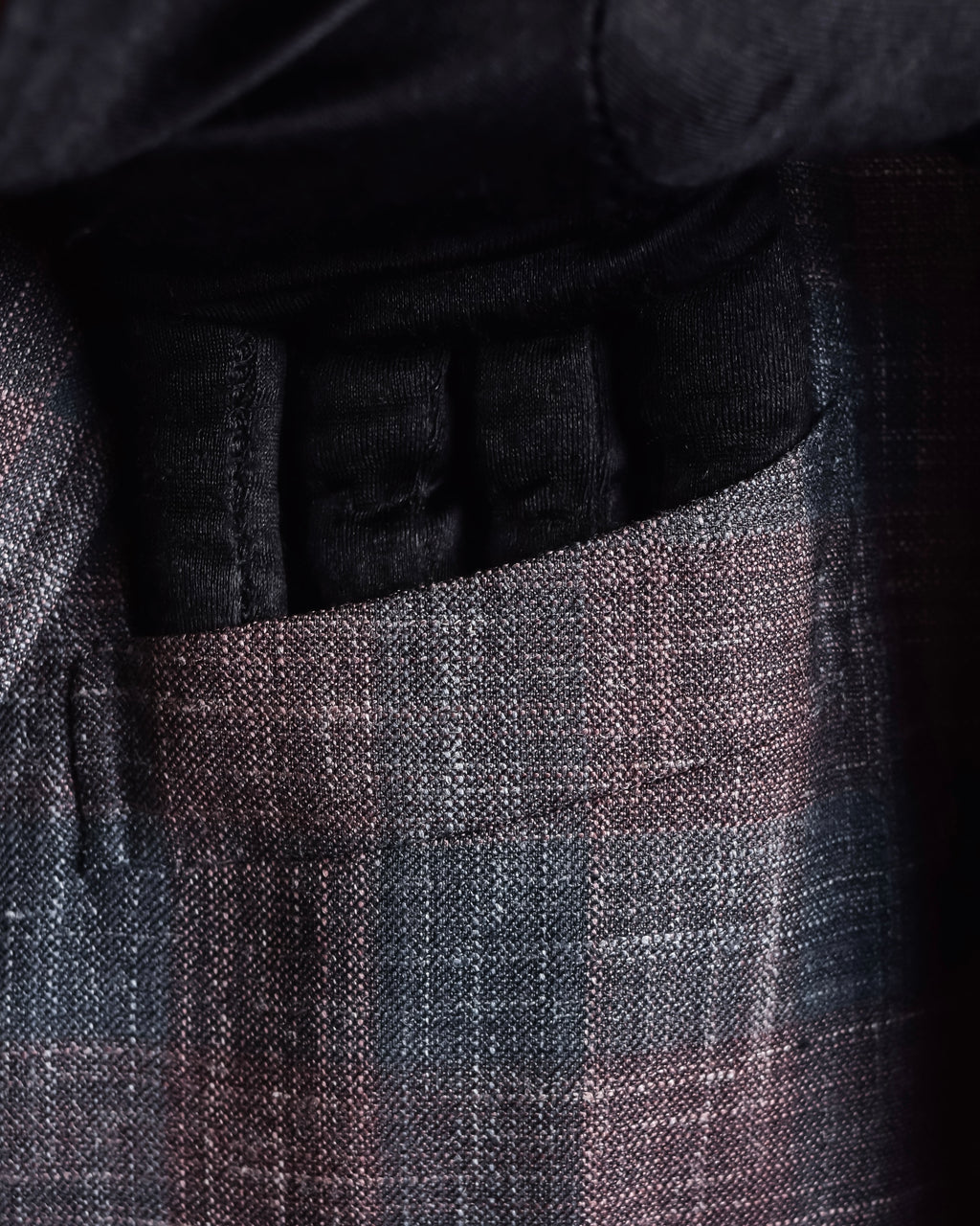 "Tex Teq" Gradient check pattern tailored jacket